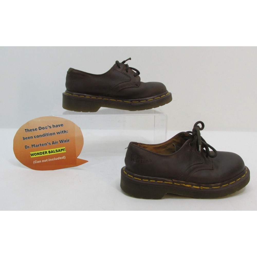 Dr. Martens Kids Shoes Oxford Brown Leather UK 11 / US 12 Made In England Low - Picture 2 of 9